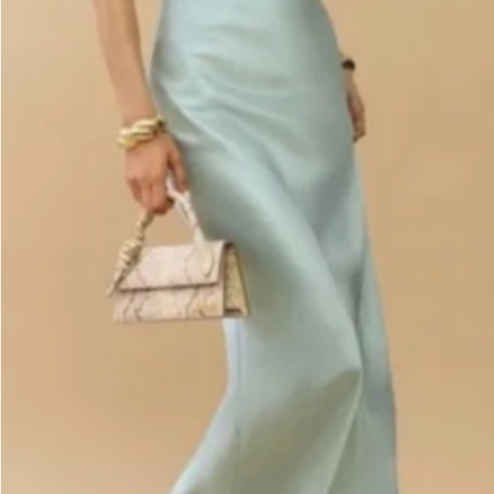 Reformation Brie Aquamarine Silk Dress - Picture 3 of 7